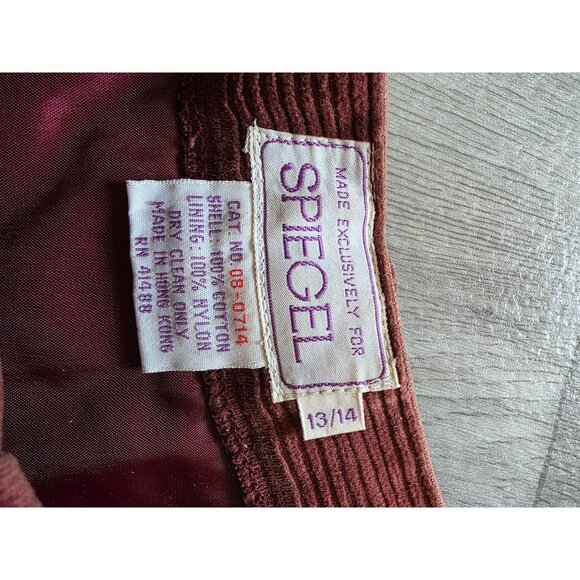 Vintage Spiegel Corduroy A-Line Skirt Rust Brown Orange 13/14 runs small - Picture 4 of 6